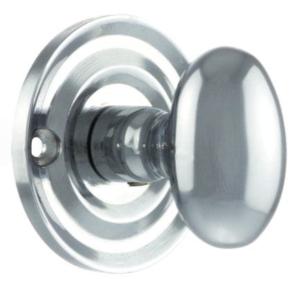 Old English Oval WC Turn & Release On Round Rose, Polished Chrome (OEOWCPC)
