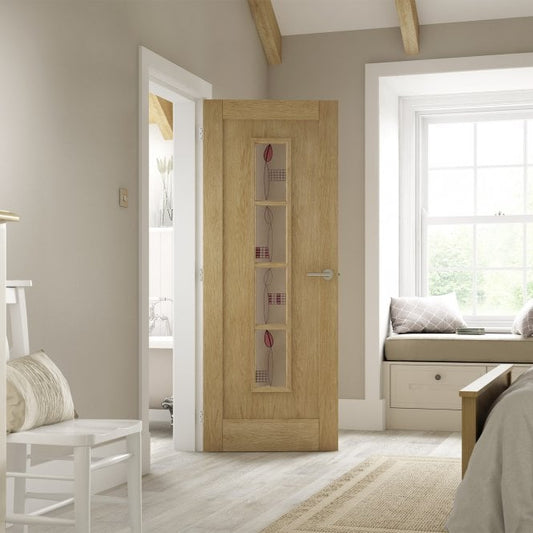 Oak Internal Unfinished Mackintosh 4 Light Clear Glass Door (121682)