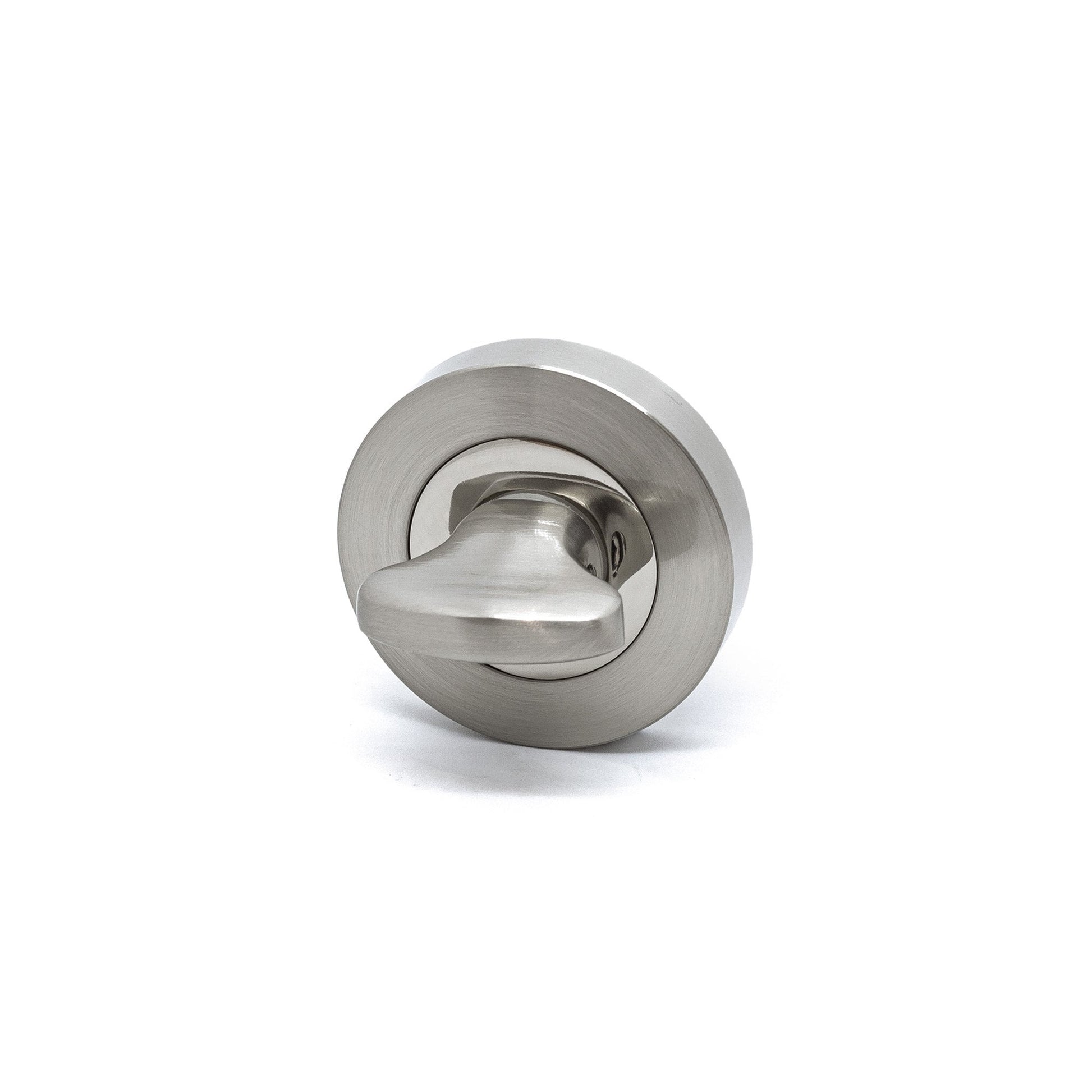Premium Lancer Lever On Round Rose Bathroom Handle Pack - Two-Tone Nickel (76721)