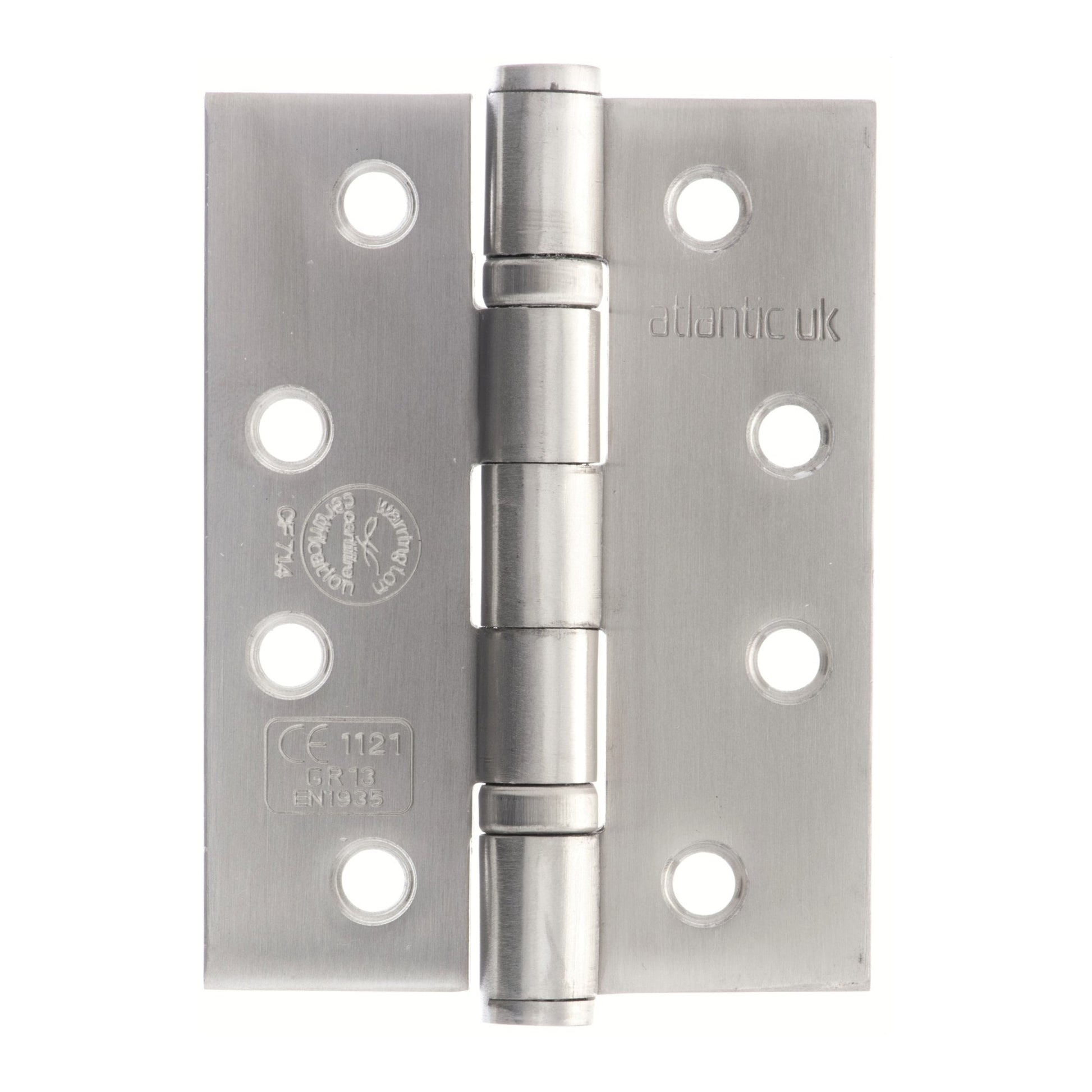 102mm (4") CE13 Fire Rated Ball Bearing Hinge Pair - Satin Stainless Steel (67892)