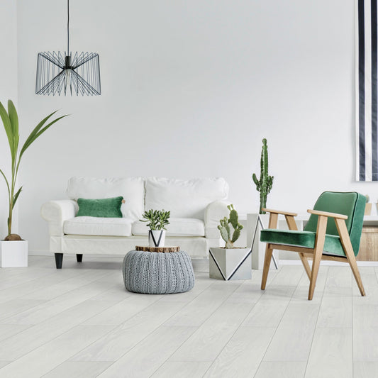 White Creme Oak - Ocean Water-Resistant 8mm Laminate Flooring (82431)