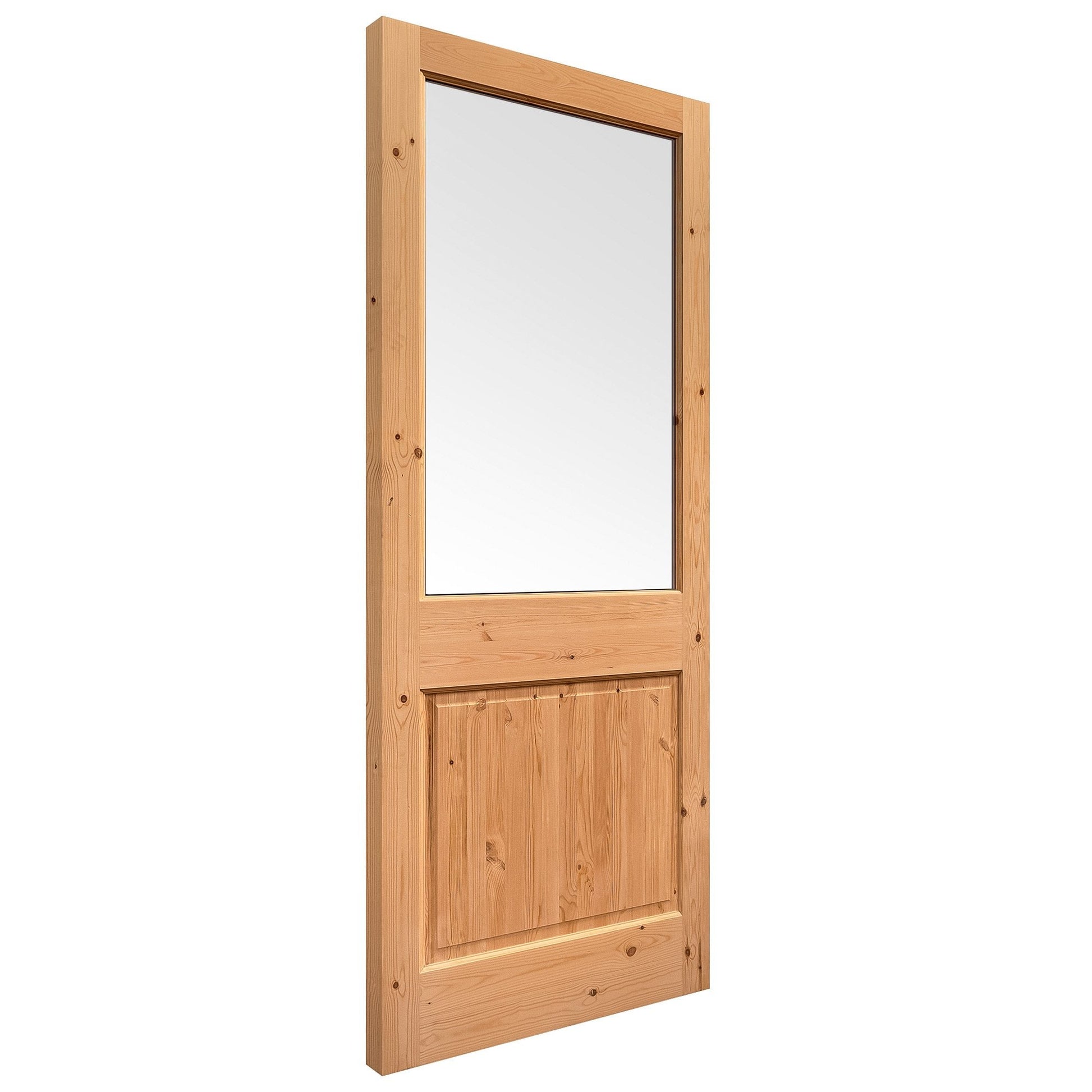 External Solid Pine Unfinished 2XG 1P 1L Clear Glass Double Glazed Door (LOL2XG)