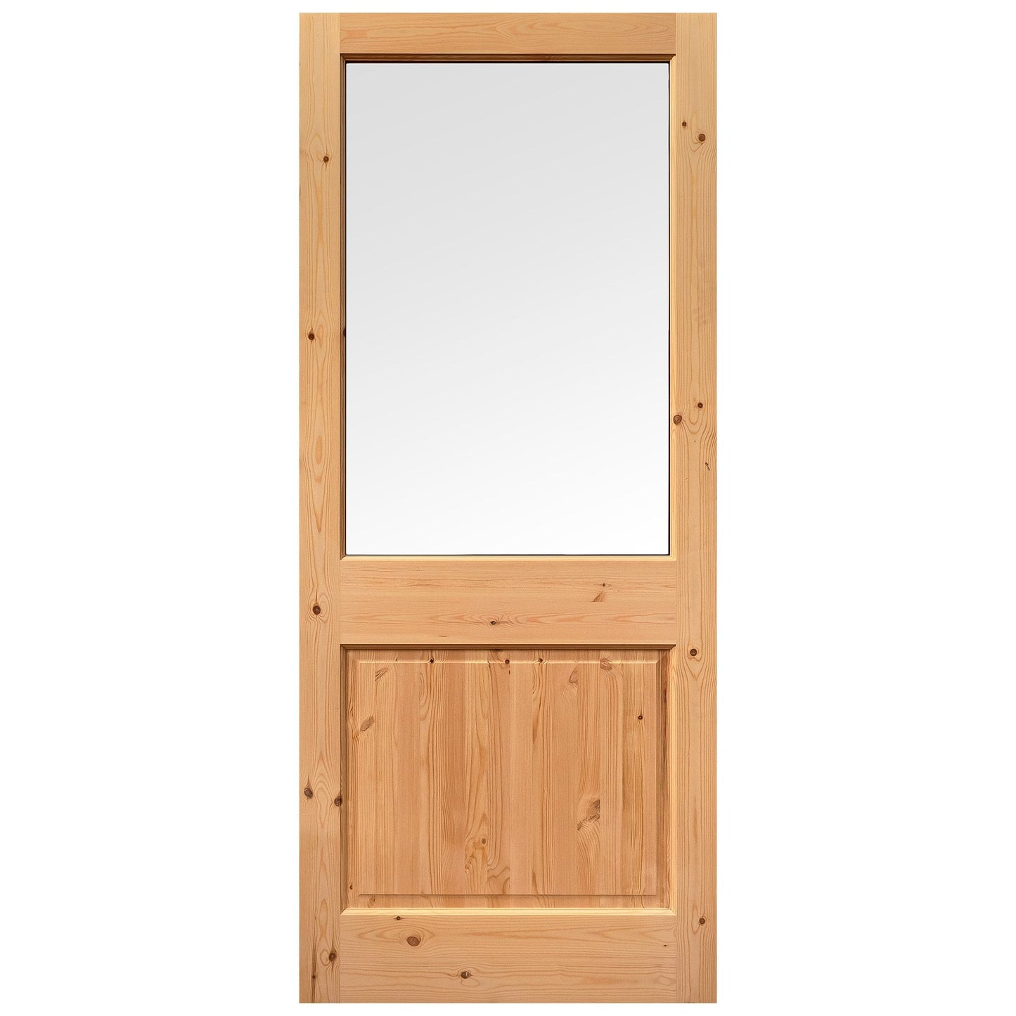 External Solid Pine Unfinished 2XG 1P 1L Clear Glass Double Glazed Door (LOL2XG)