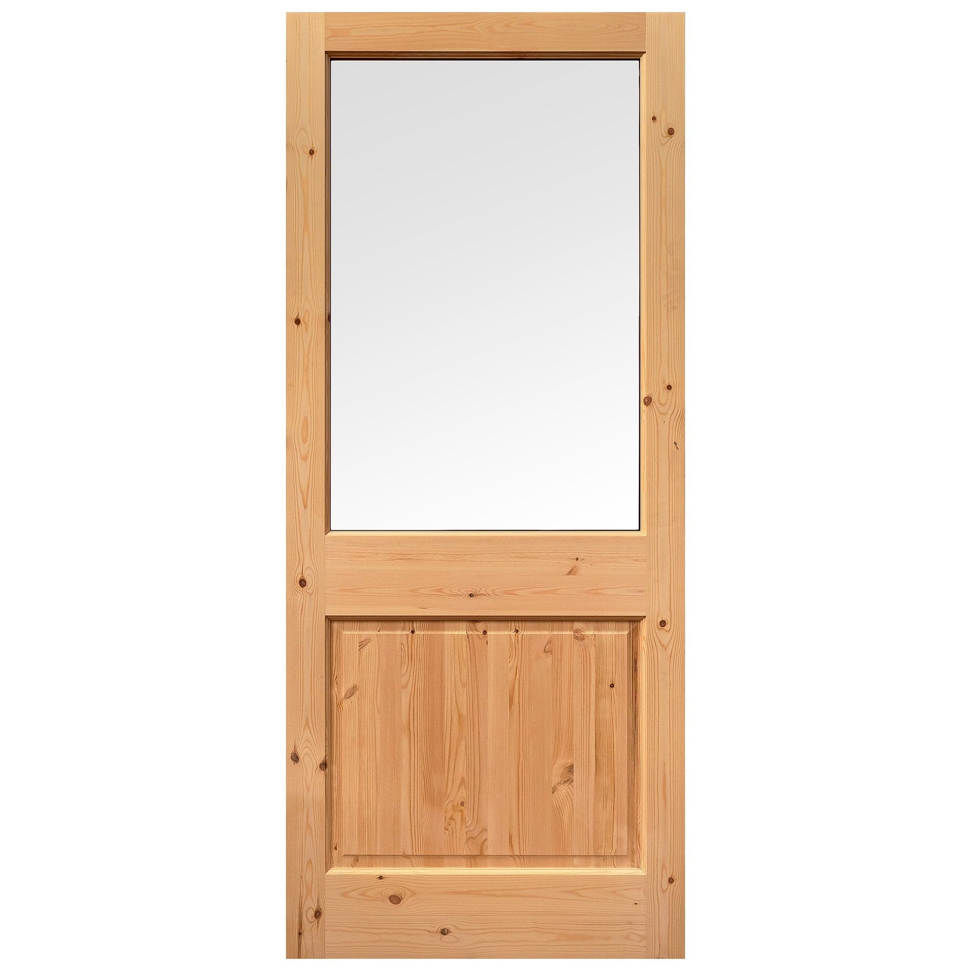 External Solid Pine Unfinished 2XG 1P 1L Clear Glass Double Glazed Door (LOL2XG)