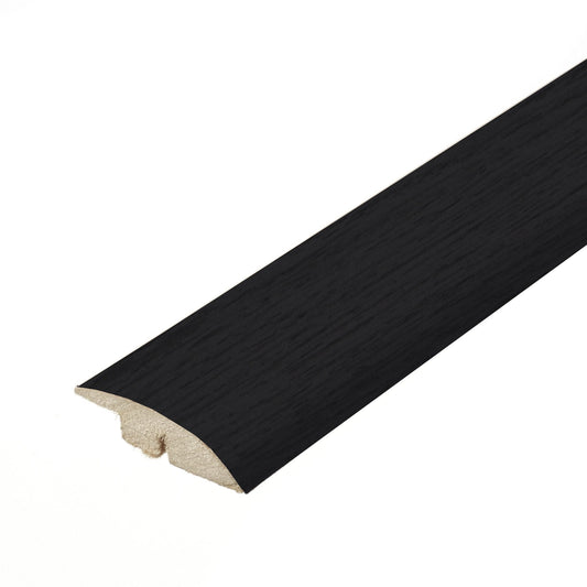 Black - 2.4m Round Pencil Laminate Adapting Door Profile (84890)