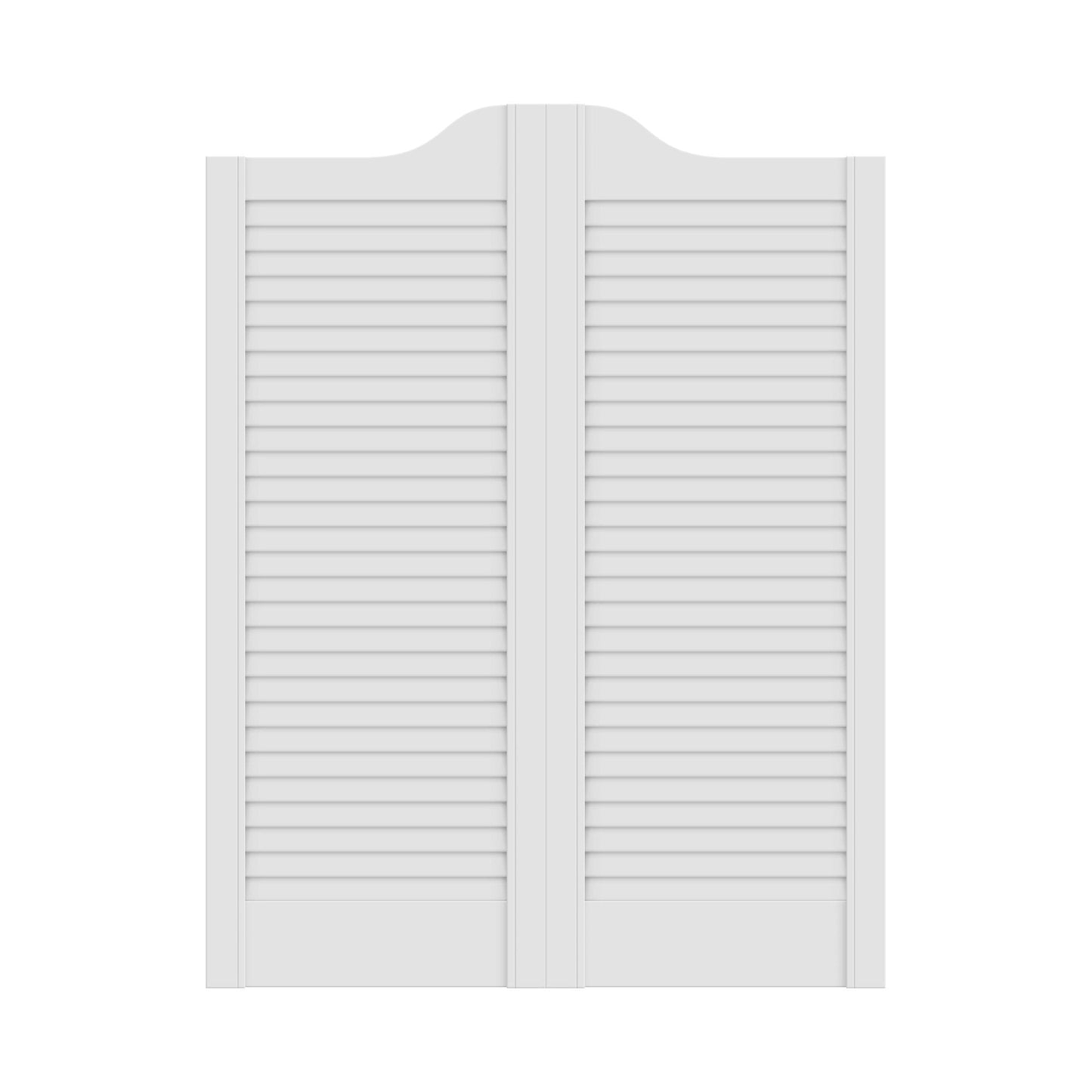 28mm White Painted Cafe Style Ranch Louvre Door Pair