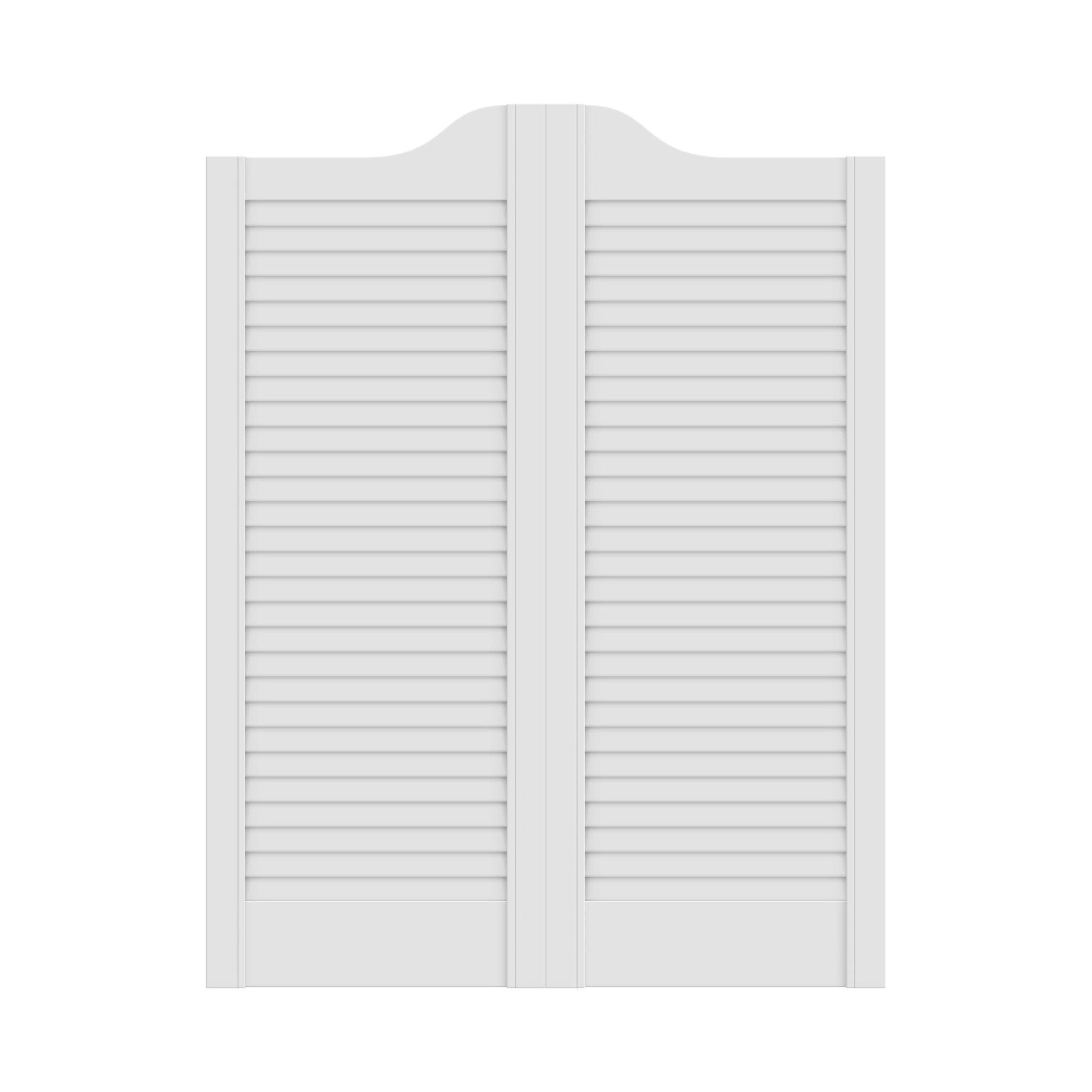 28mm White Painted Cafe Style Ranch Louvre Door Pair