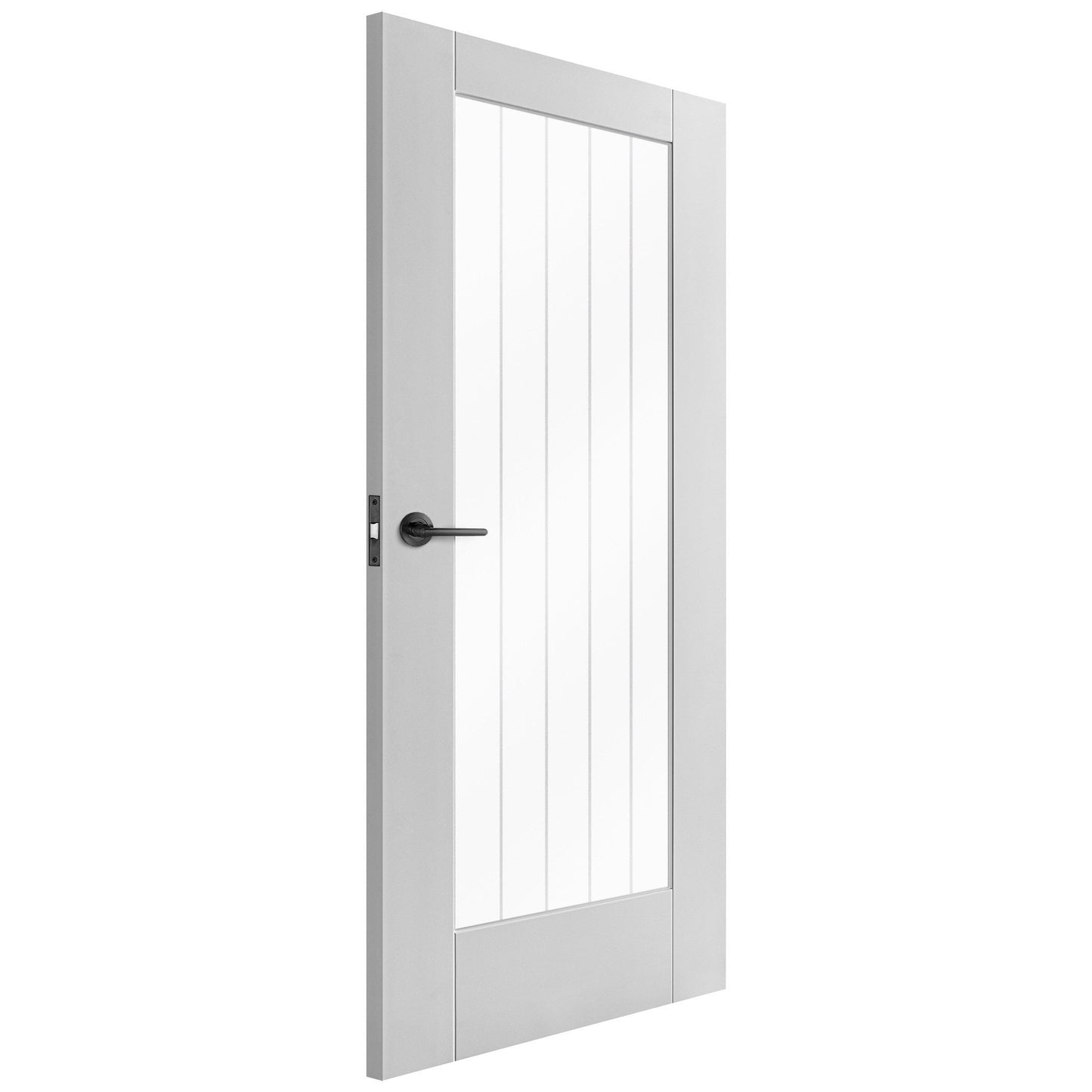 White Internal Primed Cottage 1 Light Obscure Lined Clear Glass Door (85812)
