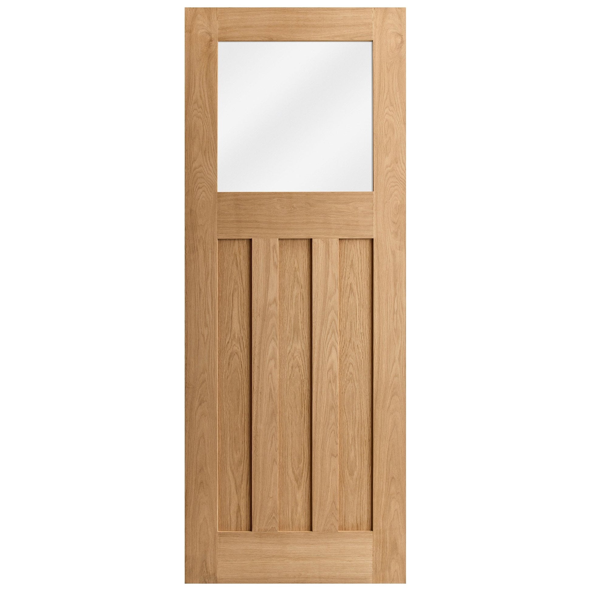 Oak Internal Unfinished 1930's DX 3 Panel 1 Light Clear Glass Door (87760)
