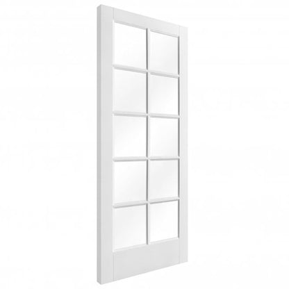 White Internal Primed SA 10 Light Clear Glass Door (88077)