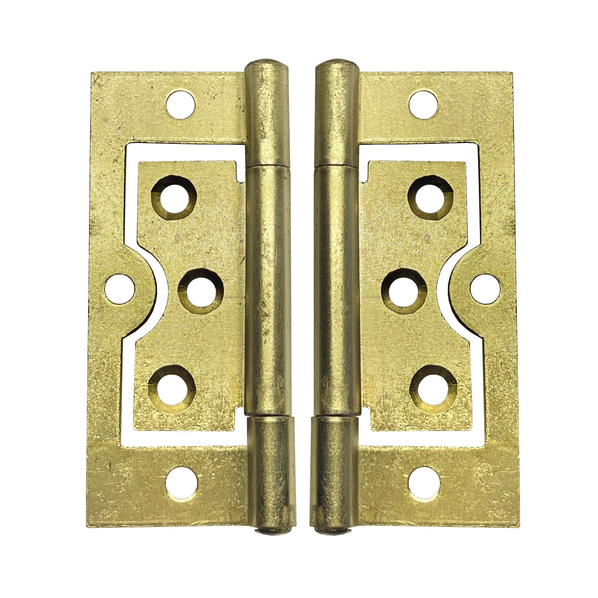 75mm Flush Hinge Pair Brass Plated