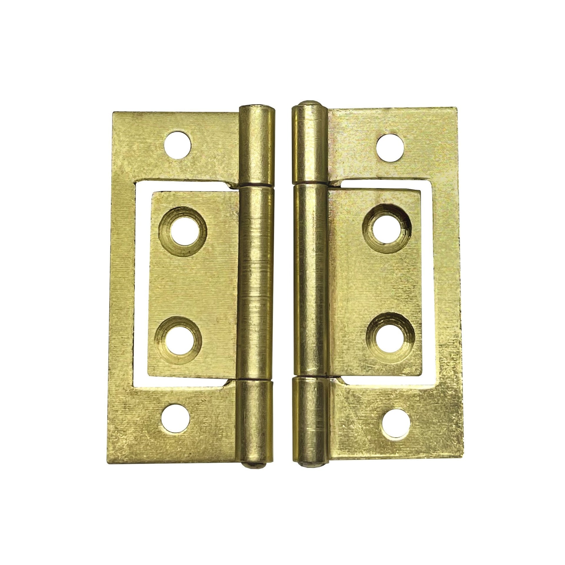 50mm Flush Hinge Pair Brass Plated