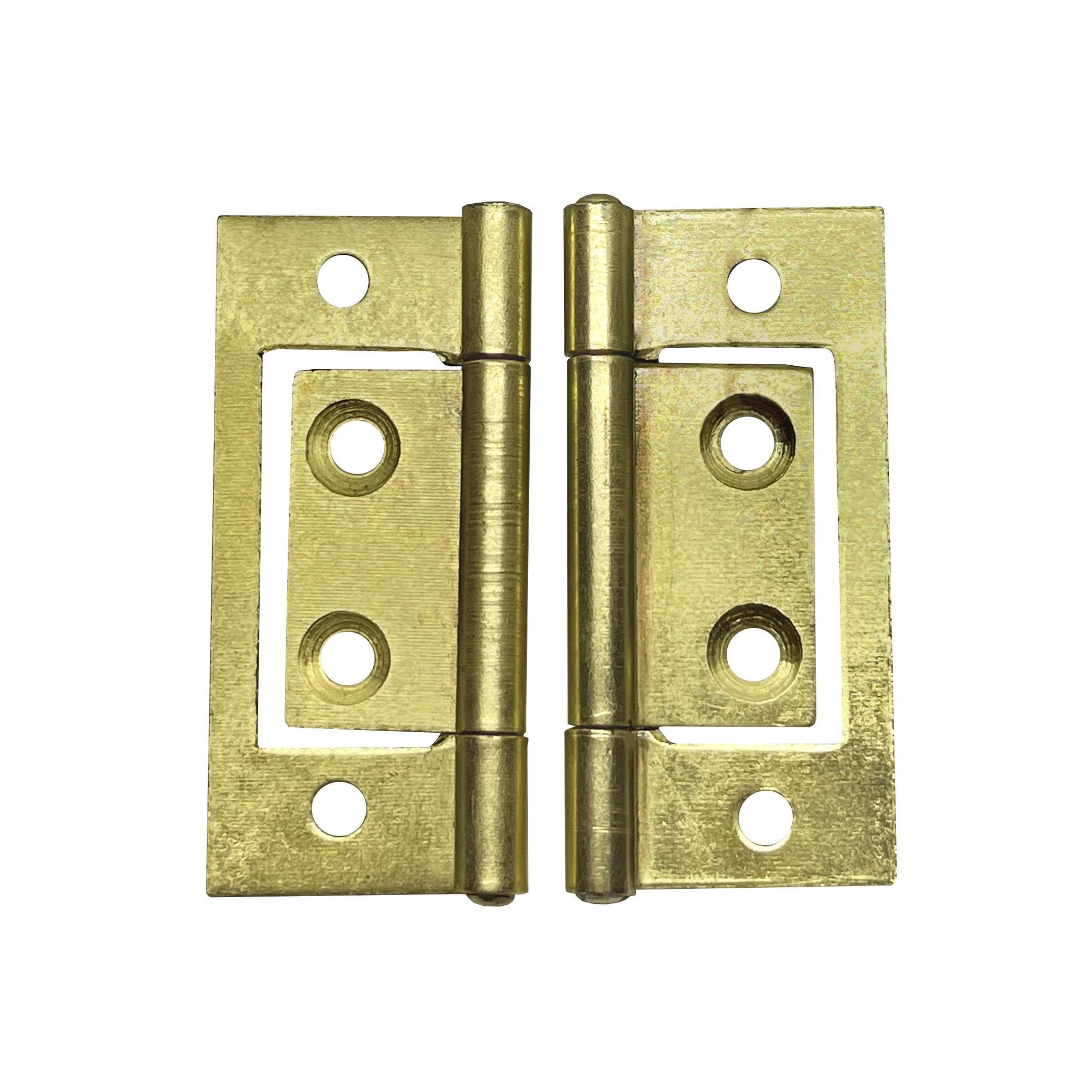 50mm Flush Hinge Pair - Brass Plated (84947)