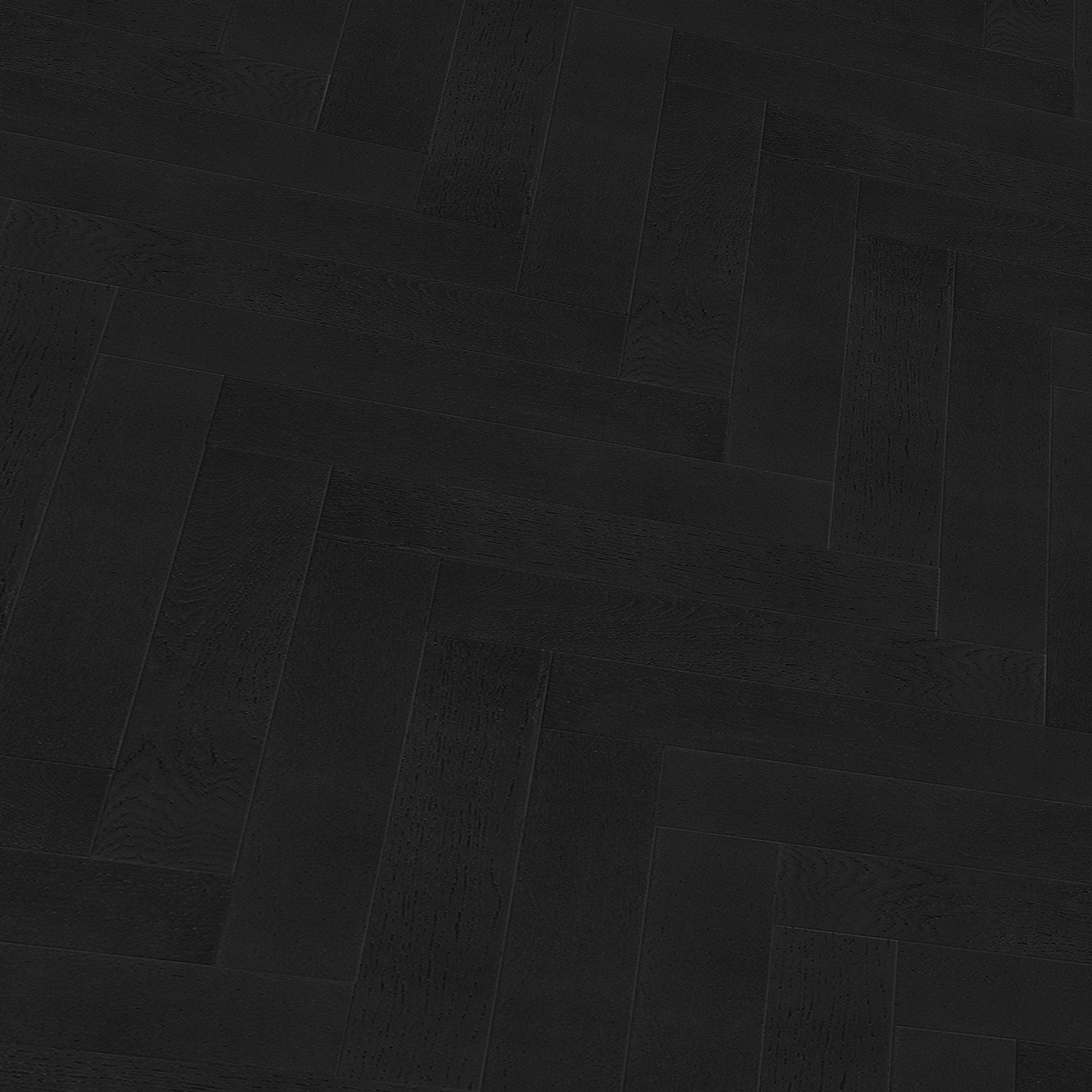 Midnight Black Oak - Herringbone Parquet 14mm Matt UV lacquer Engineered Real Wood Flooring (89995)