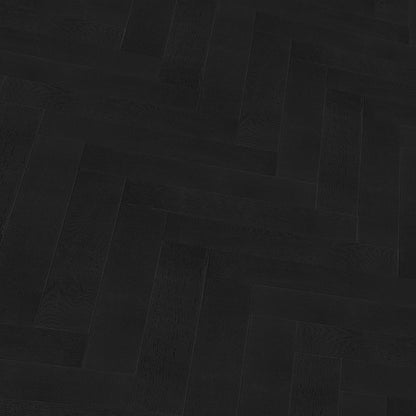 Midnight Black Oak - Herringbone Parquet 14mm Matt UV lacquer Engineered Real Wood Flooring (89995)