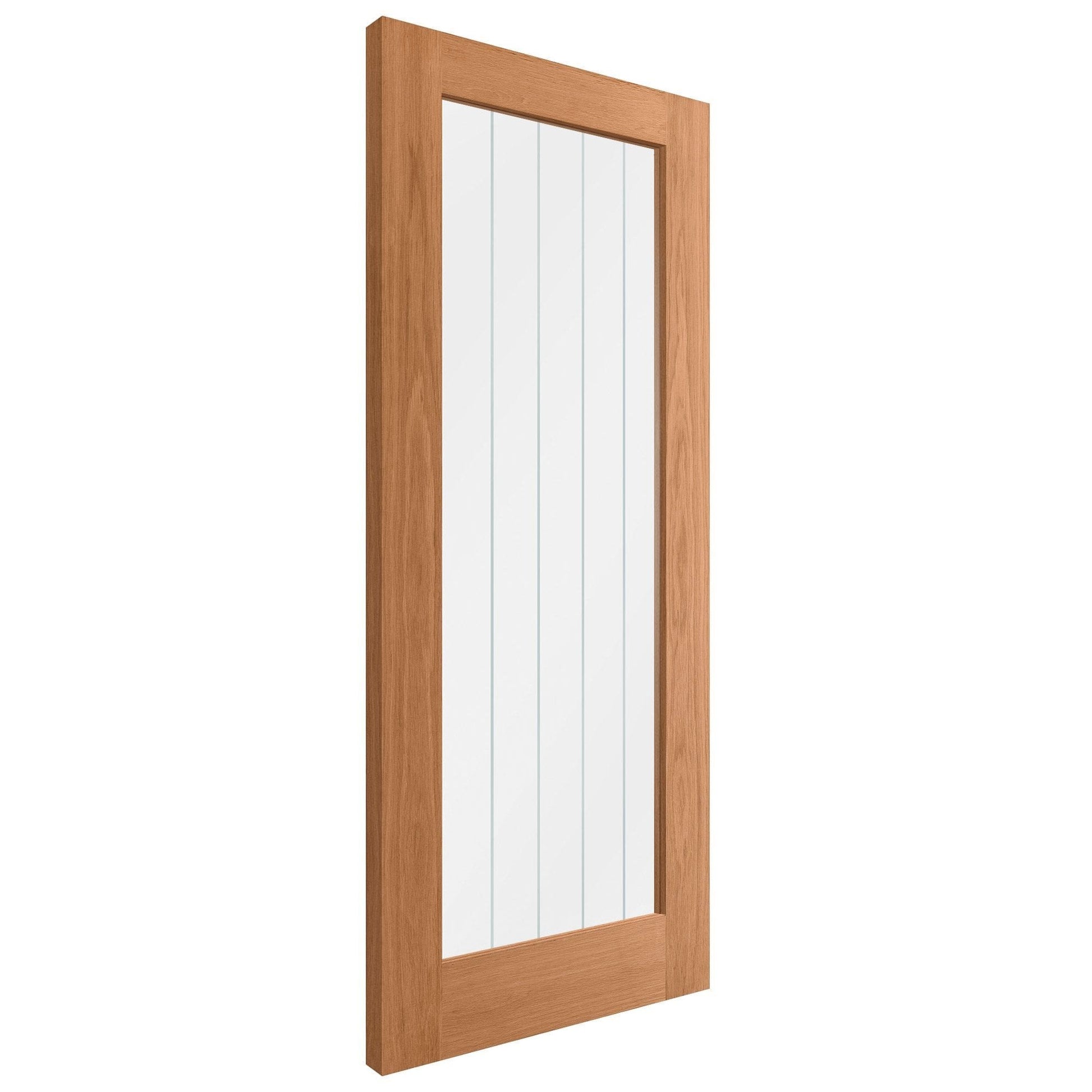 Oak Internal Fully Finished Farley 1 Light Obscure Lined Clear Glass Door (108310)