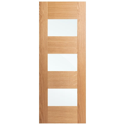 Oak Internal Fully Finished Edison 7 Panel 3 Light Clear Glass Door (108073)