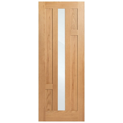 Oak Internal Fully Finished Stamford 4 Panel 1 Light Clear Glass Door (108075)