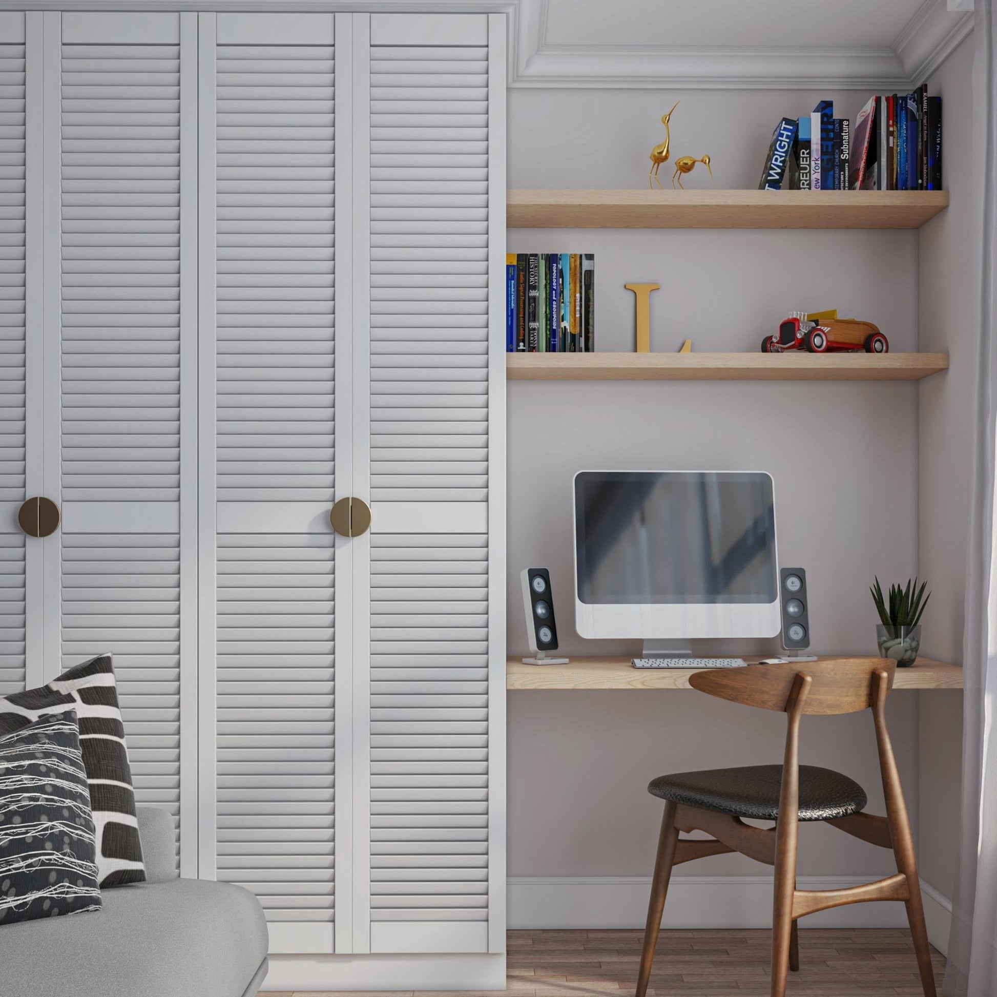 28mm White Painted Open Louvre Door