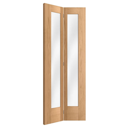 Oak Internal Unfinished Bi-fold Pattern 10 1 Light Clear Glass Door (108136)