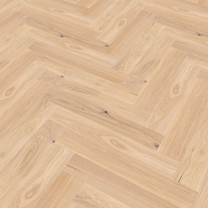 Bianco Oak - Manor Herringbone Parquet 14mm Matt UV lacquer Engineered Real Wood Flooring (108538)