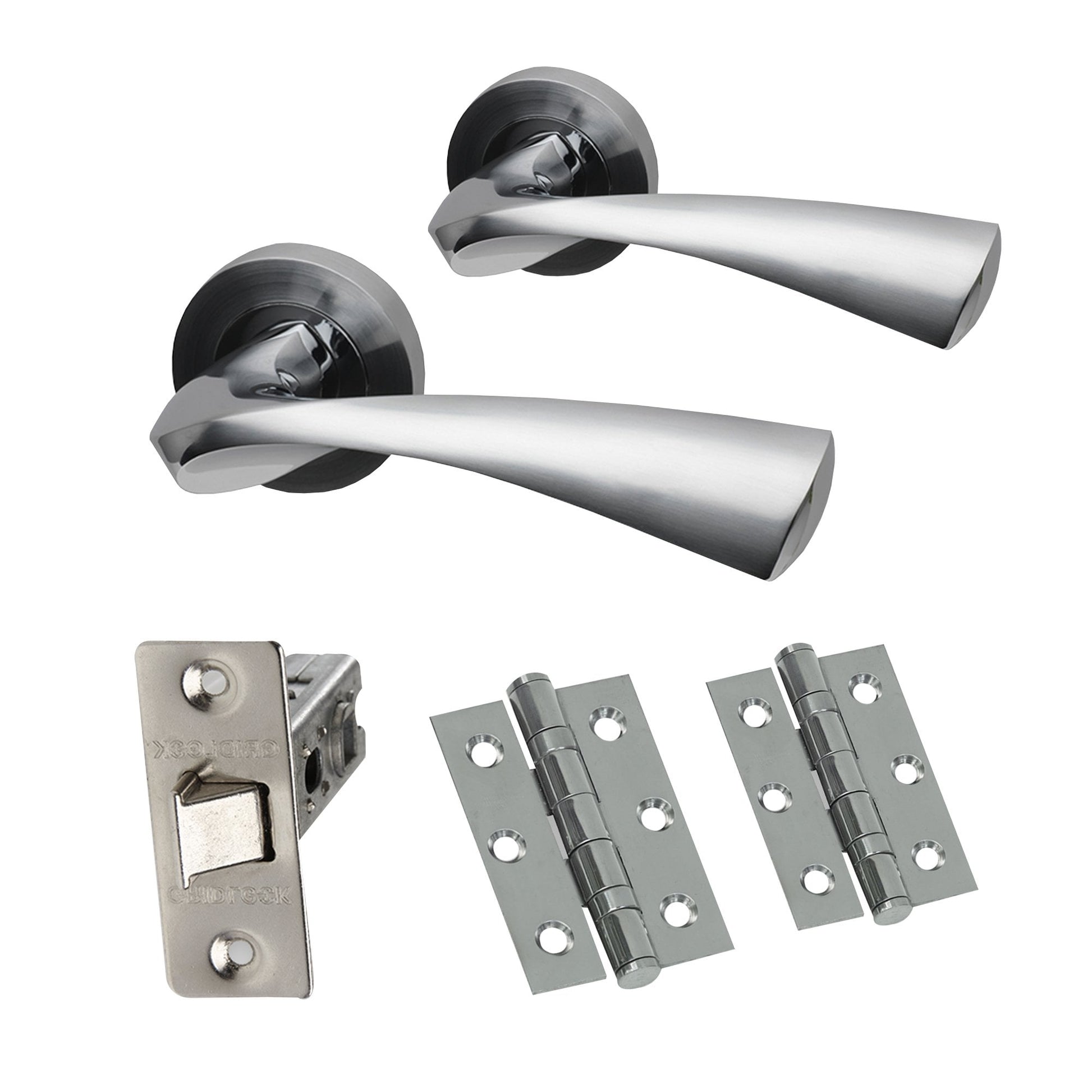 Premium Truro Lever On Round Rose Handle Pack - Two-Tone Chrome (46321)
