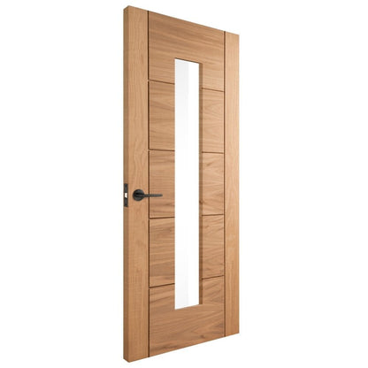 Oak Internal Fully Finished Parma 1L Clear Glass Door (PFIOPAR1L)