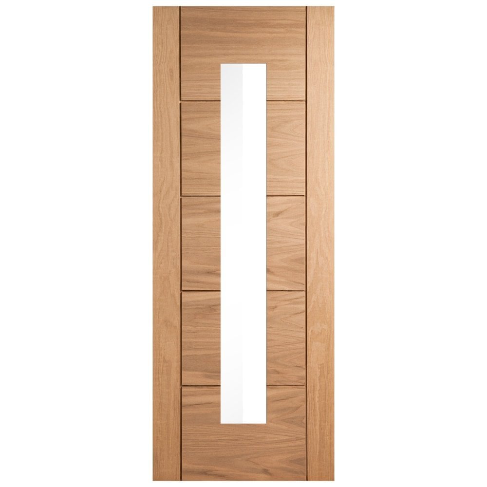 Oak Internal Fully Finished Parma 1L Clear Glass Door (PFIOPAR1L)