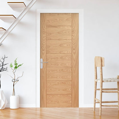 Oak Internal Fully Finished Pedrena 7 Panel Door (93638)