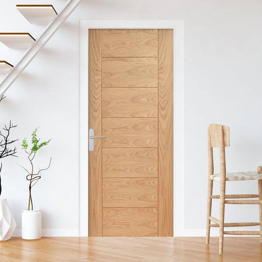 Oak Internal Fully Finished Pedrena 7 Panel Door (93638)