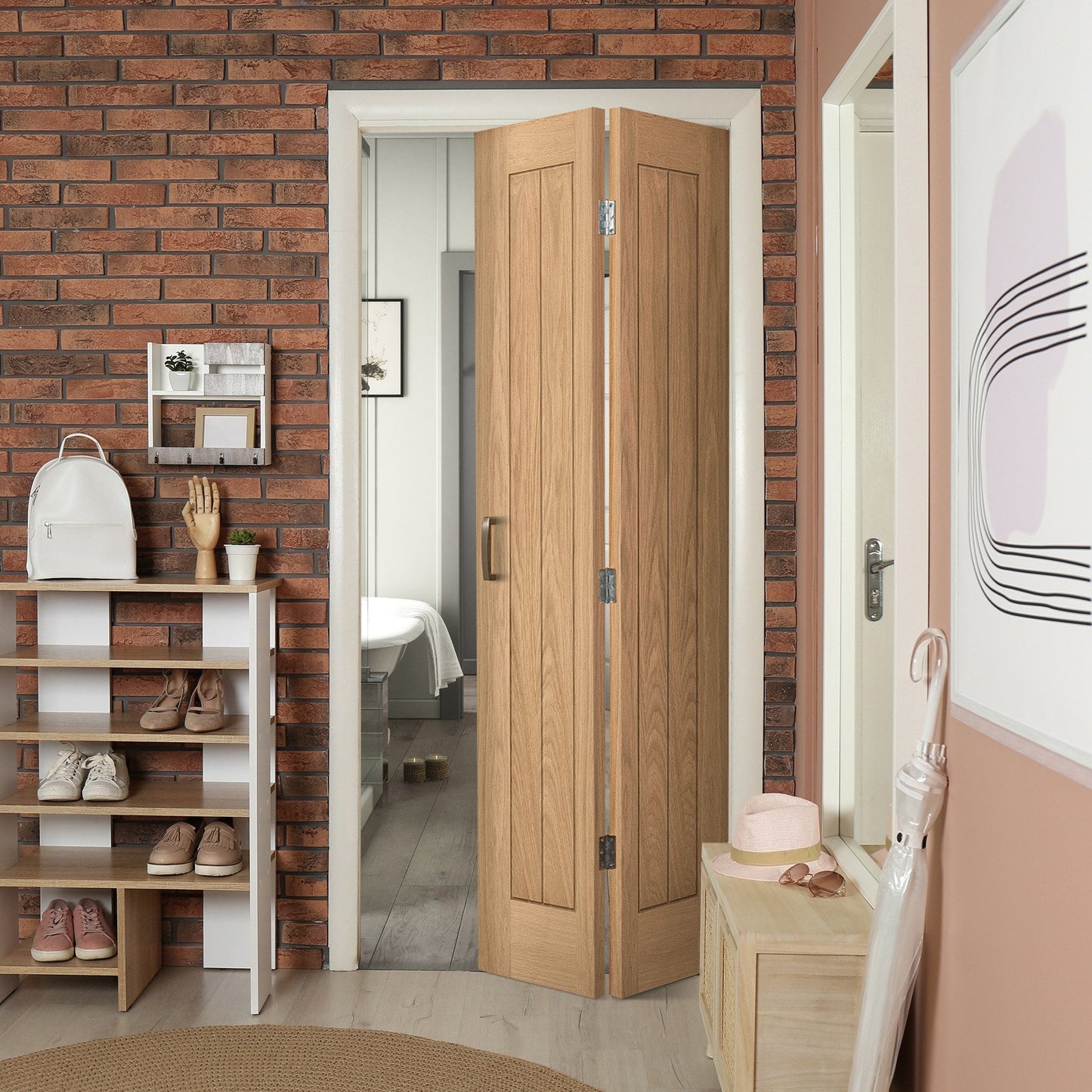 Oak Internal Unfinished Bi-fold Farley Door (108132)