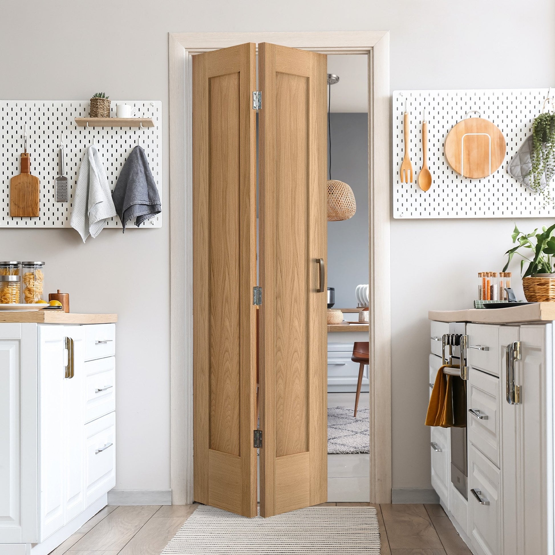 Oak Internal Unfinished Bi-fold Pattern 10 2 Panel Door (108135)