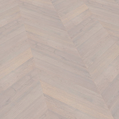 Pebble Grey - Chevron 15mm Brushed UV oil Engineered Real Wood Flooring (108328)
