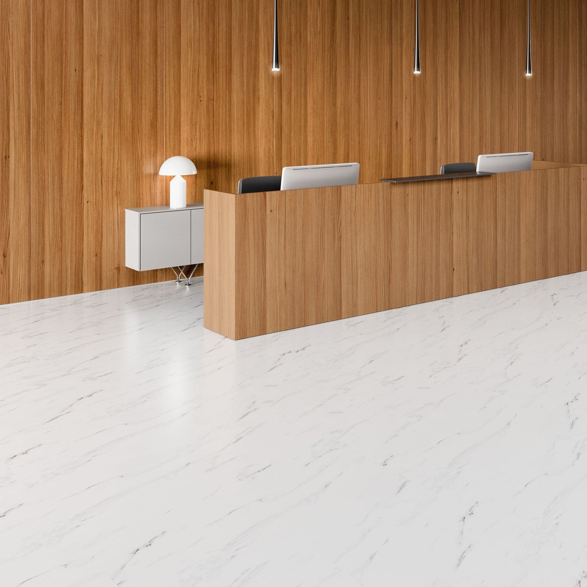 Statuario Marble - Industry Tile Water-resistant 8mm Laminate Flooring (108561)