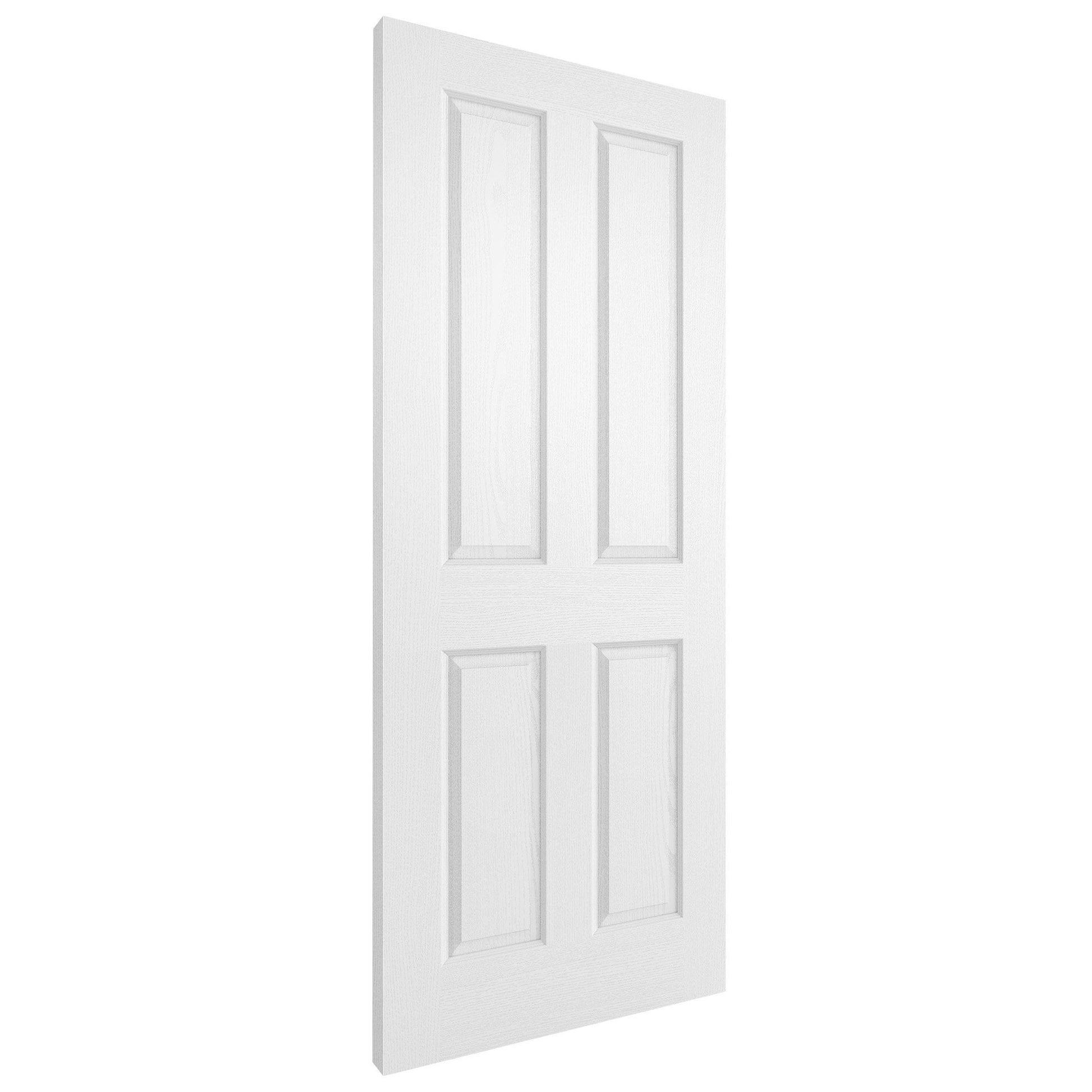 White Internal Primed Lifestyle Textured 4 Panel Square Top Door (118972)