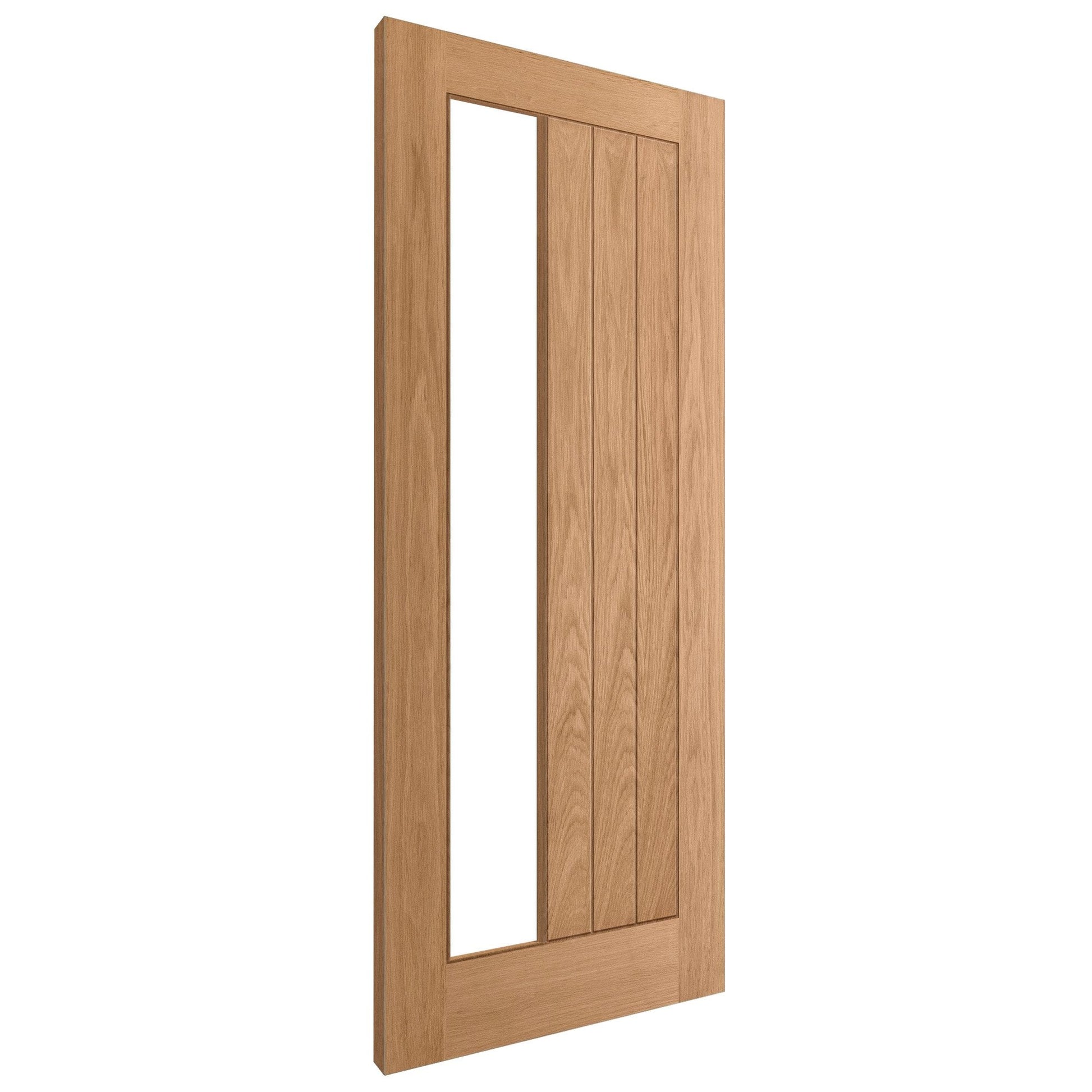 Oak Internal Unfinished Farley 1 Light Clear Offset Glass Door (119656)