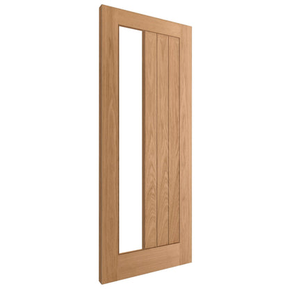 Oak Internal Unfinished Farley 1 Light Clear Offset Glass Door (119656)