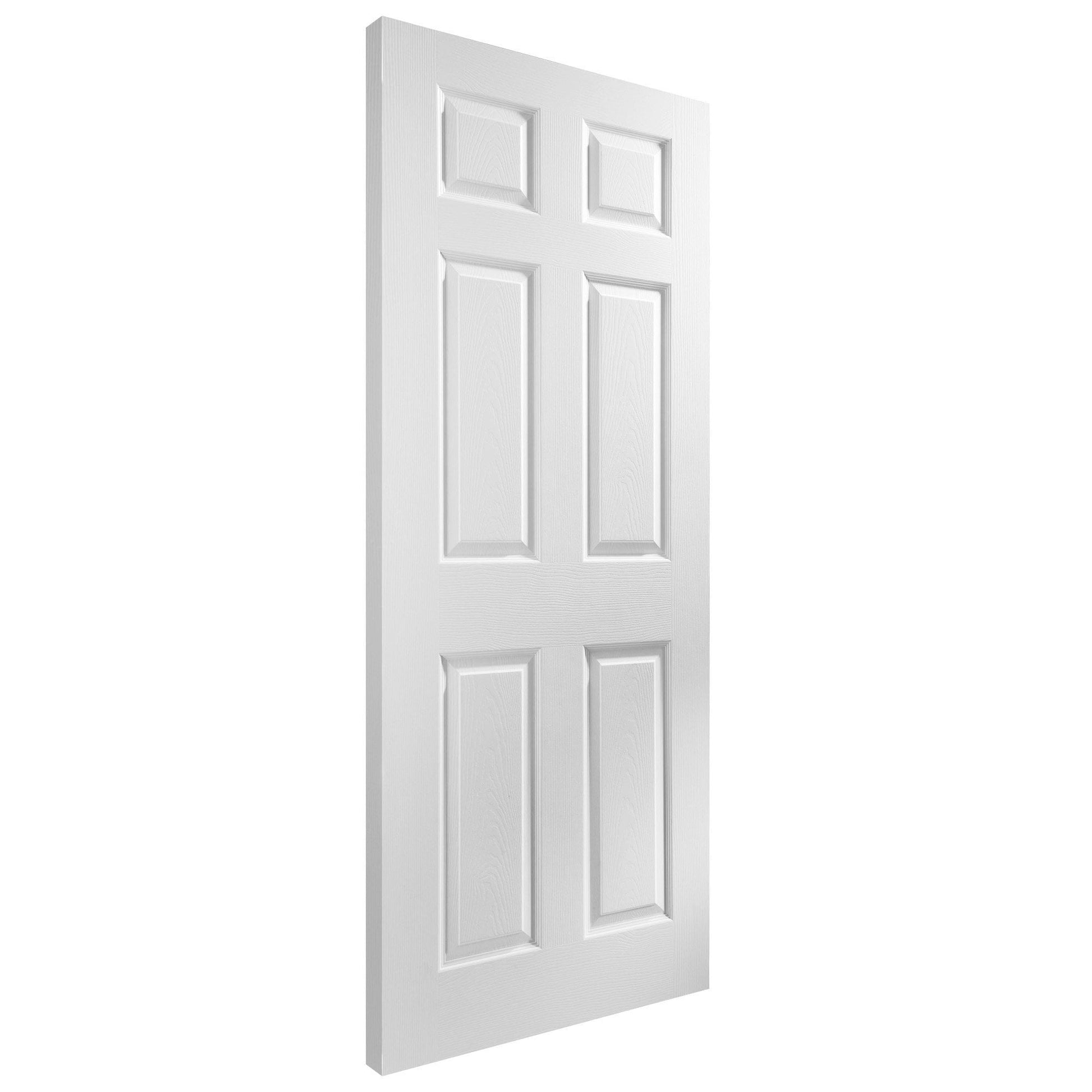 White Internal Moulded Lifestyle Primed Textured 6 Panel Door (119169)
