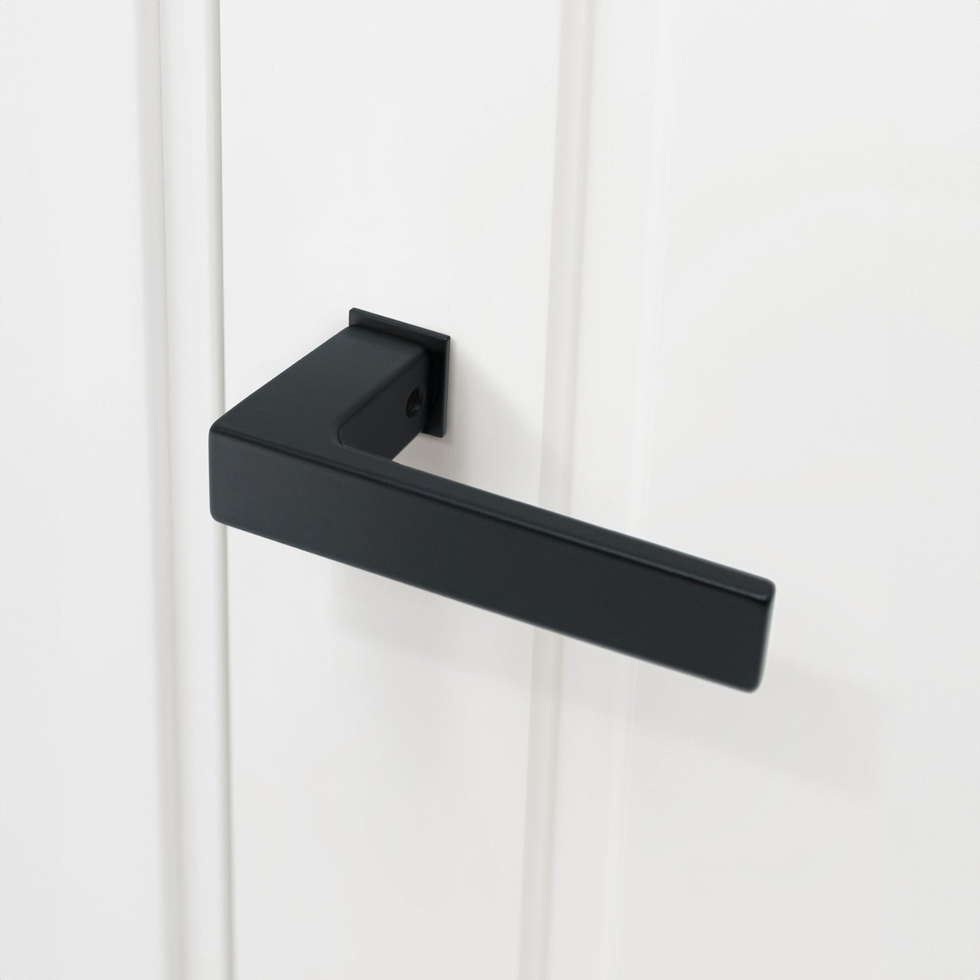 Studio Industrial Square Rose Lever Door Handle Set - Matt Black (307041)