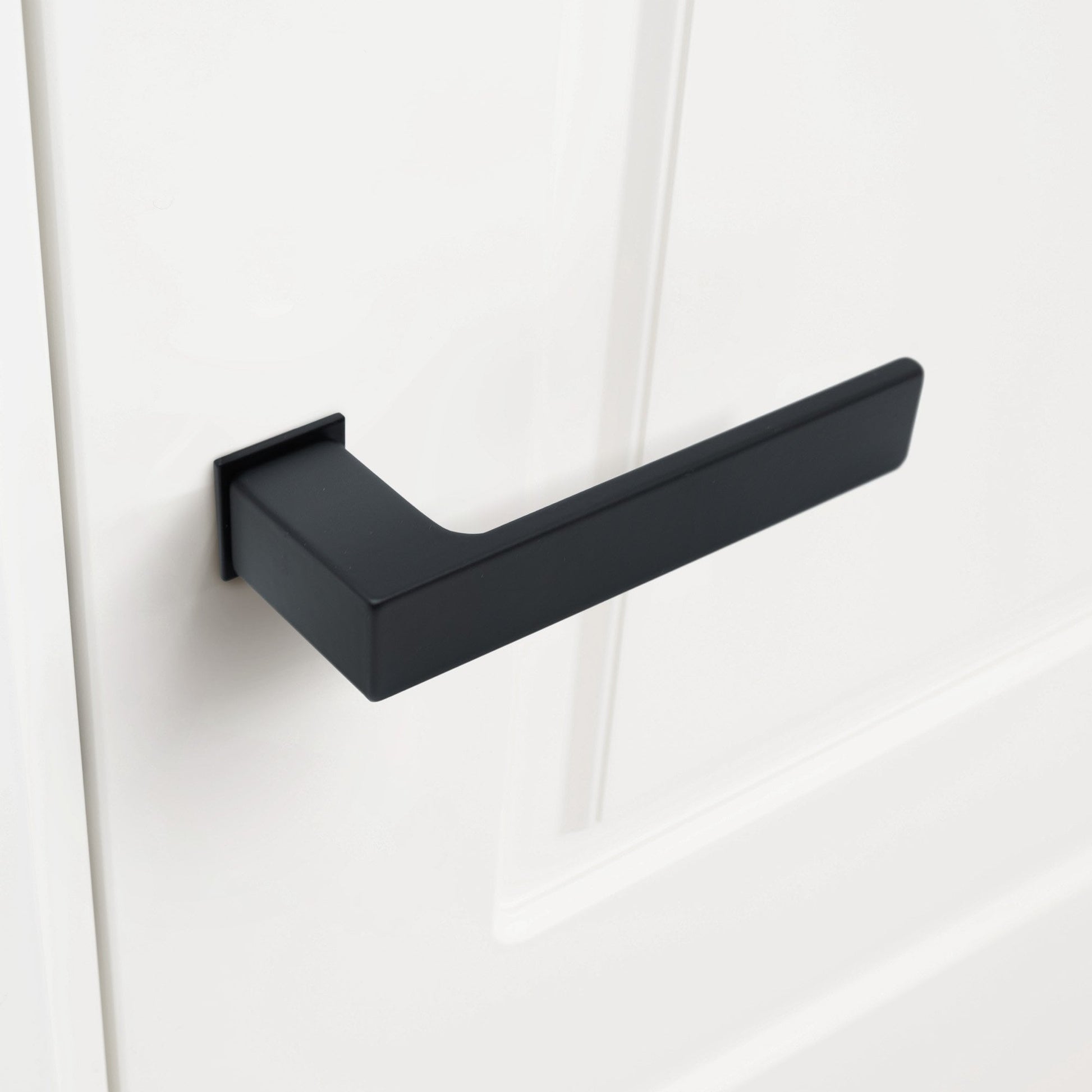 Studio Industrial Square Rose Lever Door Handle Set - Matt Black (307041)
