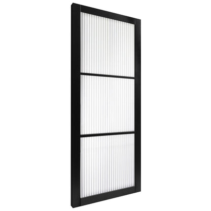 Internal Primed Industrial 2.0 Lifestyle 3 Light Reeded Glass Door (119738)