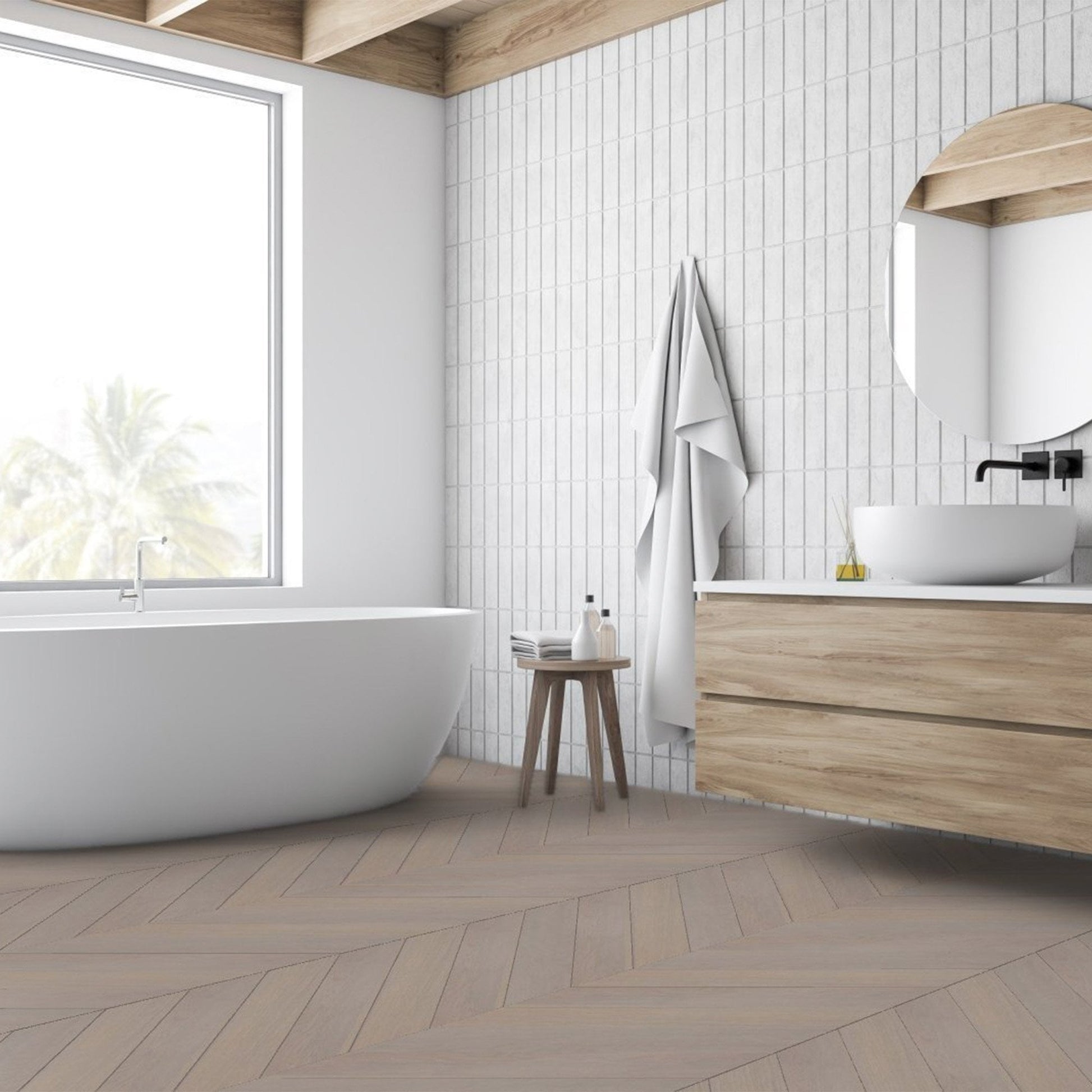 Pebble Grey - Chevron 15mm Brushed UV oil Engineered Real Wood Flooring (108328)