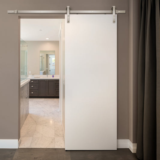 Satin Nickel 1.98m Face Mounted Sliding Barn Door Track (119281)