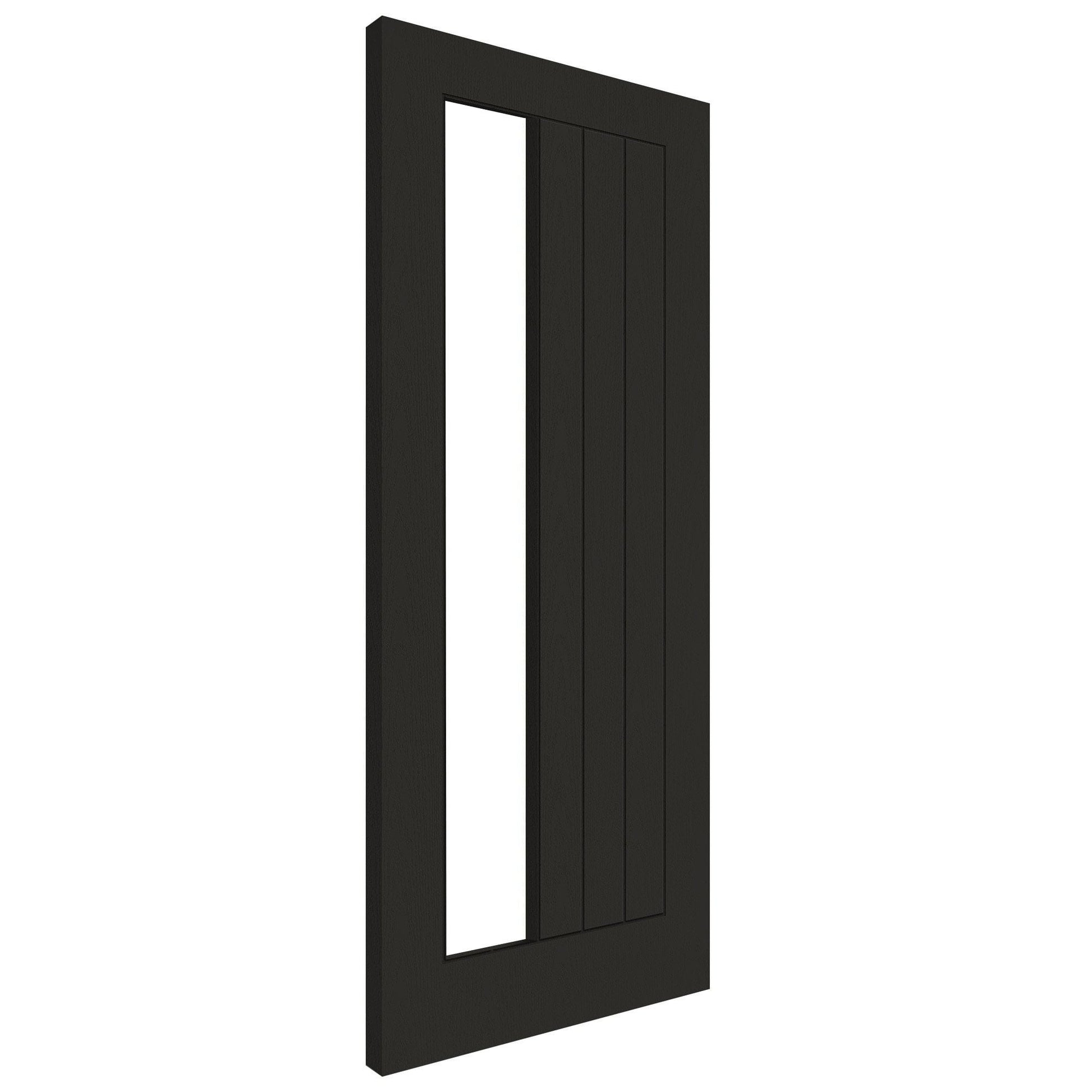 Black Internal Fully Finished Oak Farley 1 Light Offset Clear Glass Door (119798)