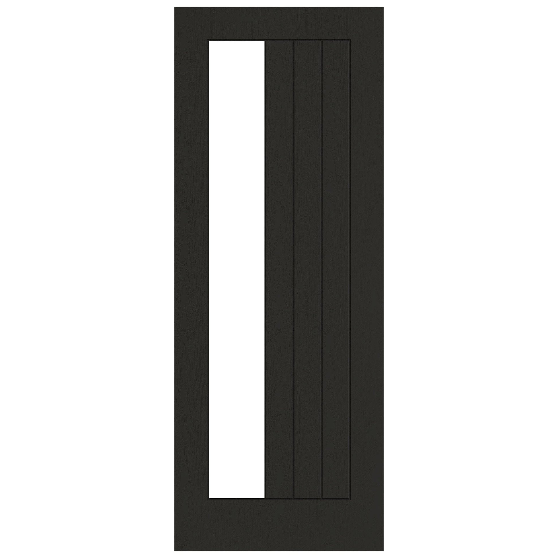 Black Internal Fully Finished Oak Farley 1 Light Offset Clear Glass Door (119798)