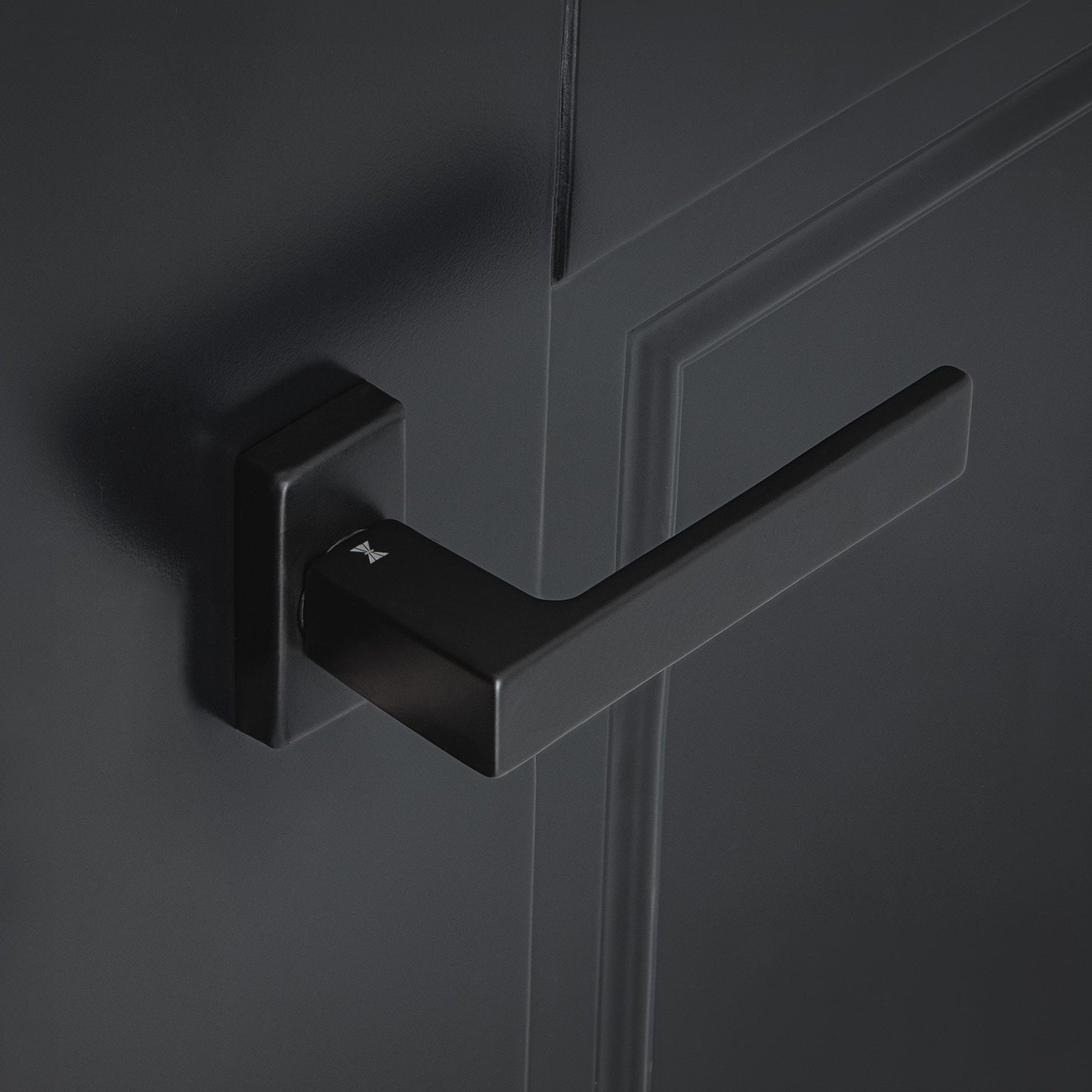 Studio Industrial Square Rose Lever Door Handle Set - Matt Black (324759)