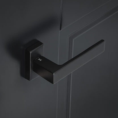 Studio Industrial Square Rose Lever Door Handle Set - Matt Black (324759)