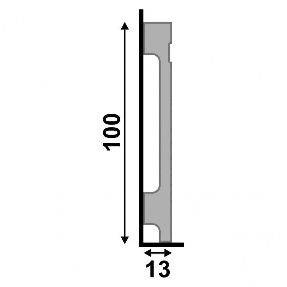 White High Gloss - 2.4m Wrapped Skirting Board (120110)
