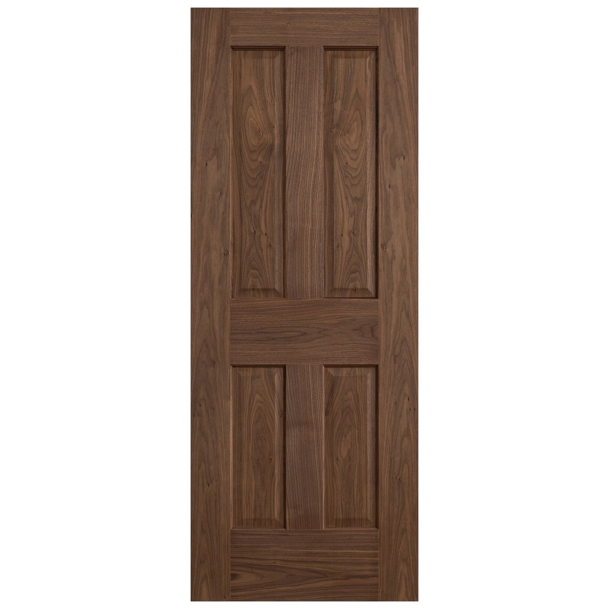 Internal Walnut  Fully Finished 4 Panel Victorian FD30 Fire Door (117105)
