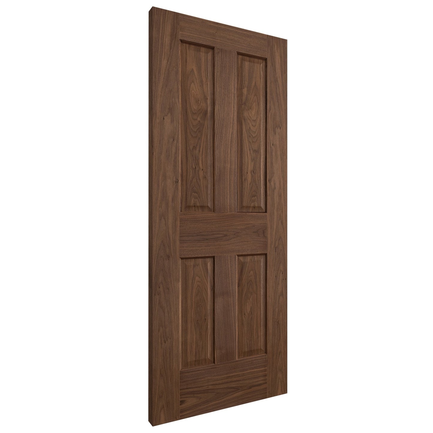 Internal Walnut  Fully Finished 4 Panel Victorian FD30 Fire Door (117105)